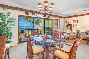 Dine with a view of the Pacific Ocean.