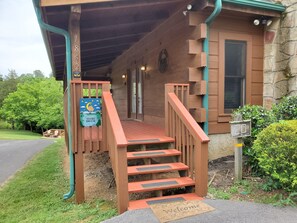 Entry to huge wrap around deck.
