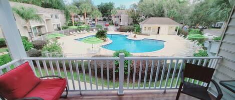 View of front pool from balcony