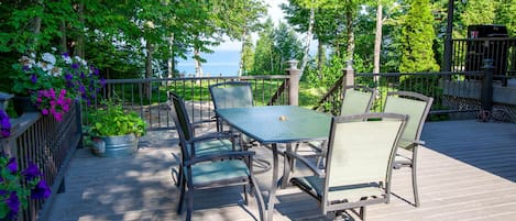 Dine on the porch with amazing views