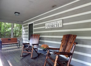 Beautiful front porch with loads of seating