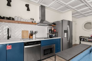Galley kitchen for a quick bite!