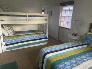 The bunk room can sleep five, as the bunk has a pullout.