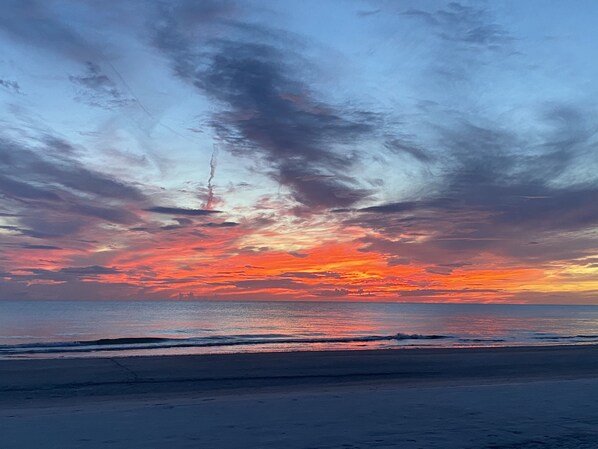 One of many stunning sunsets enjoyed on this beach.
