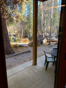 New to Vrbo: Riverfront condo #3 w/ patio, 1block to town,Wifi,20 min ski granby