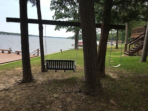 Swing on West side of property facing the lake and beach. 