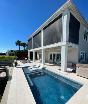 Pool, Hot Tub, Deck with retractable screens