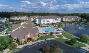 Aerial view of resort.