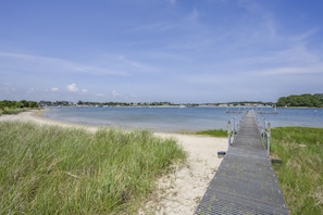 Incredible private sandy beach and dock across from Onset Beach.
