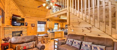 Sevierville Vacation Rental | 2BR | 3BA | 1,700 Sq Ft | Stairs Required