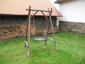 Grass, Swing, Tree, Plant, Backyard, Outdoor Play Equipment, Yard, House
