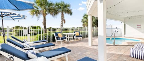 Ground level pool and patio