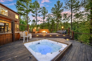 With over 2,000 square feet of decking, Wolf's Ridge has one of the most unique outdoor spaces in Broken Bow!