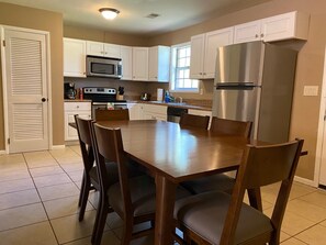 Kitchen and dining areas