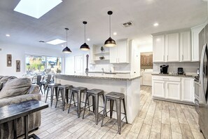 Modern chef's kitchen is perfect for entertaining.