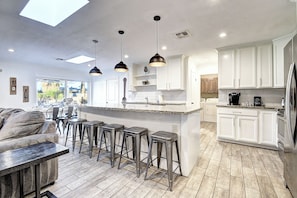 Modern chef's kitchen is perfect for entertaining.
