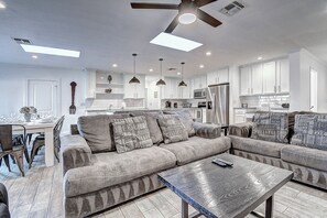 Modern great room design is perfect for entertaining,