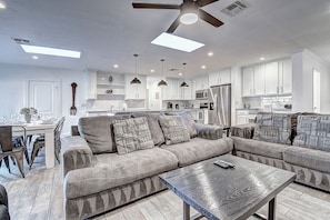 Modern great room design is perfect for entertaining,
