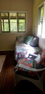 Family and pet friendly vintage style cottage located in a picturesque setting.