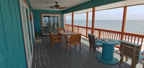 Covered deck with an awesome panoramic view.