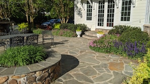 Flowers around patio