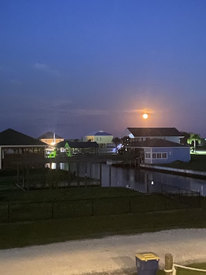 Canal in front of house