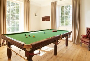 Ground floor: Snooker room with full size snooker table
