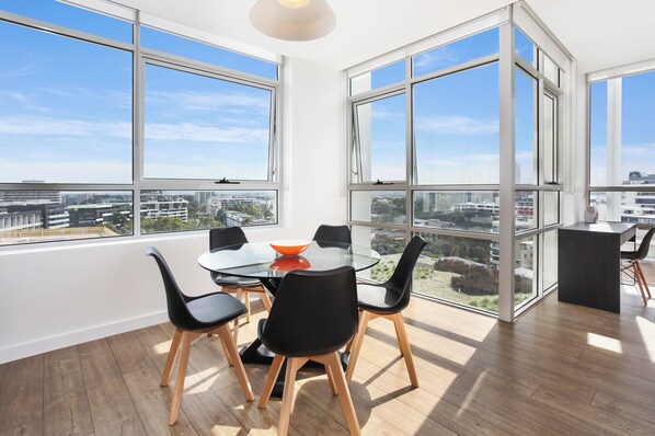 Dining area with expansive views to the south-west