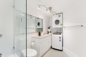 Bathroom with internal laundry