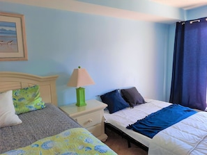 Large queen bed and convertible queen bed