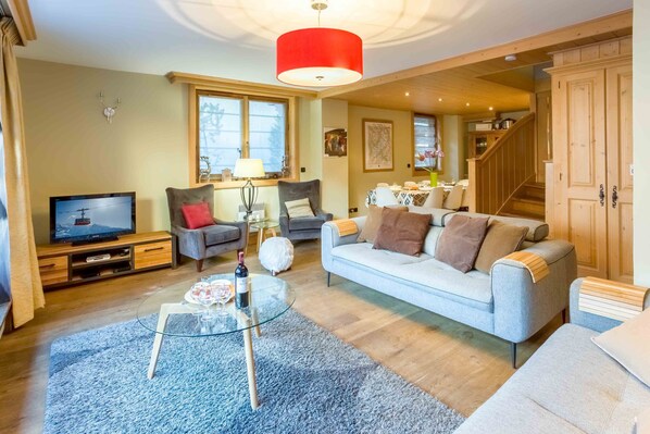 Chamois Apartment has a large cosy living area
