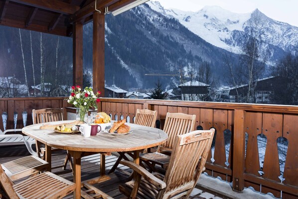 View from balcony of Mont Blanc