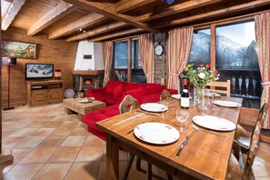 View of the living space from the kitchen