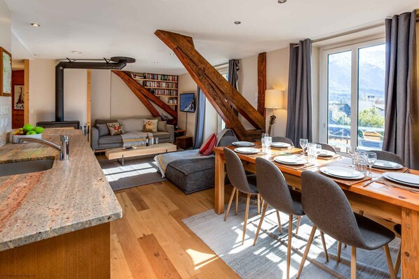 Open plan living dining room