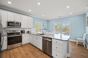 The chef in the family will enjoy this fully-eauipped updated kitchen.