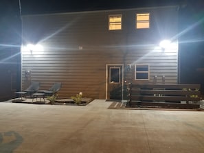 Well lit entrance to the unit "A"