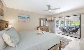 Master Bedroom with View to Pool Area/Patio