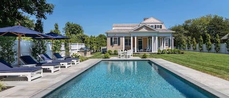 Luxurious Architect-Designed Gambrel in Edgartown With Pool - Large Professionally Landscaped Backyard with Pool and Covered Porch Overlooking the Pool