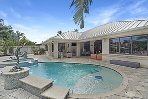 Sailfish fountain and waterfall from which the property earned its name.