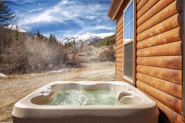 Hot tub is available year round.
