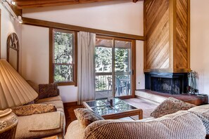 Living Room | Wood-Burning Fireplace