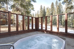 Outdoor Hot Tub in Pool House