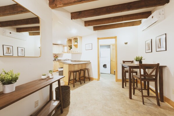 This charming private carriage house apartment is bright & airy.