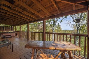Back Porch with tables and chairs