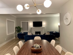 Family room and dining room