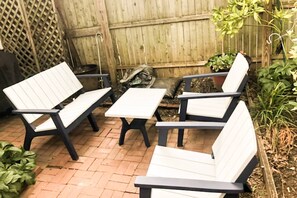 Furnished private back patio