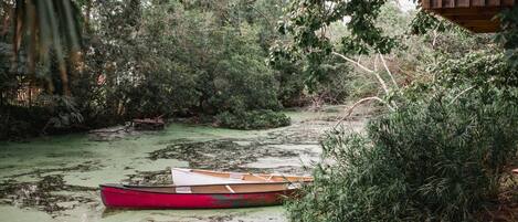 Our canoes for your enjoyment. 