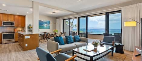 Living room with ocean view