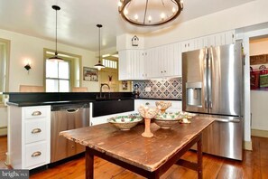 Updated kitchen with new stainless appliances and Bucks County Soap Stone 