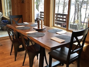 Large dining table for lingering over meals